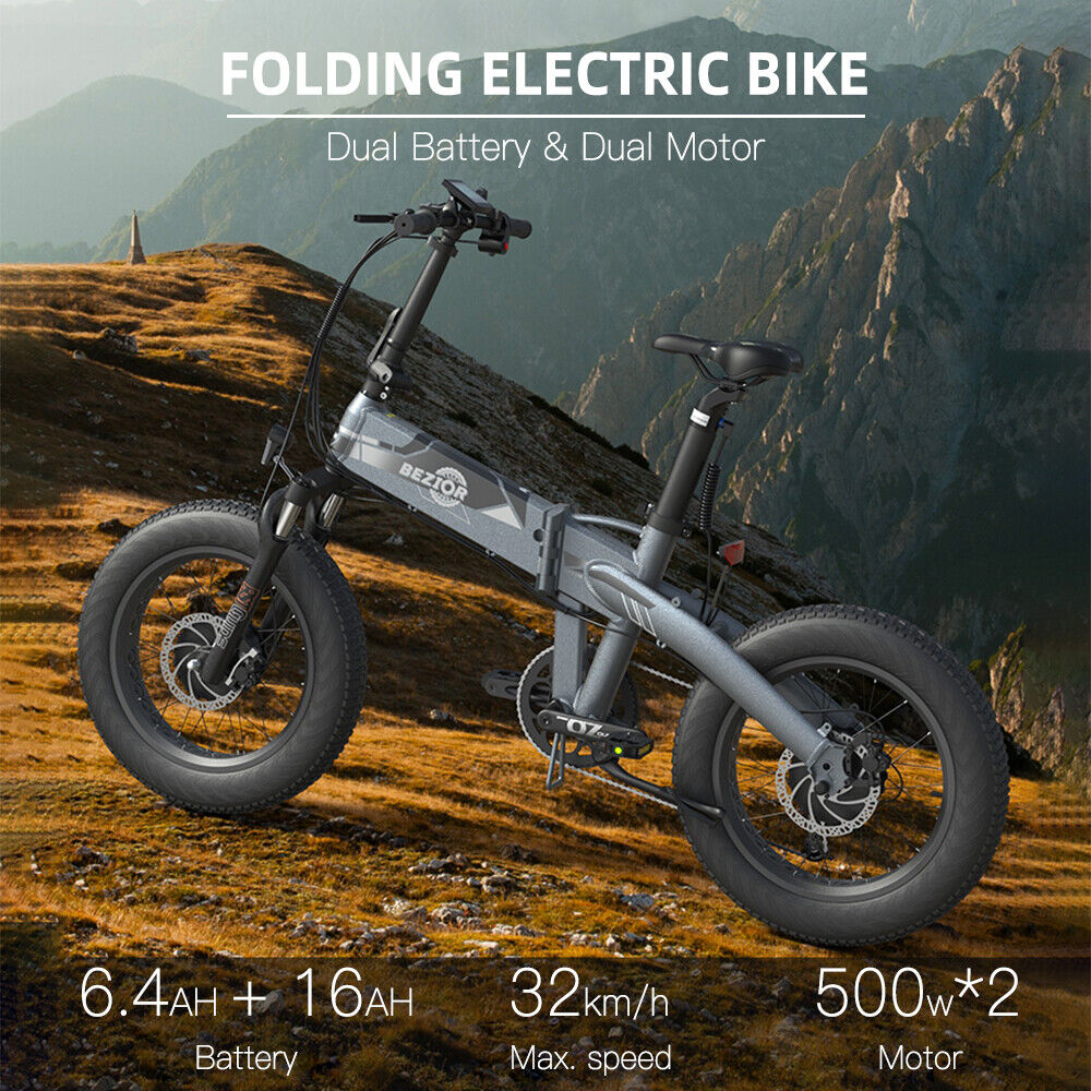 Notting Hill E-Bikes presents Bezior XF005 1000W 20" FAT TYRE Folding E-Mountain/Snow/Road/Beach